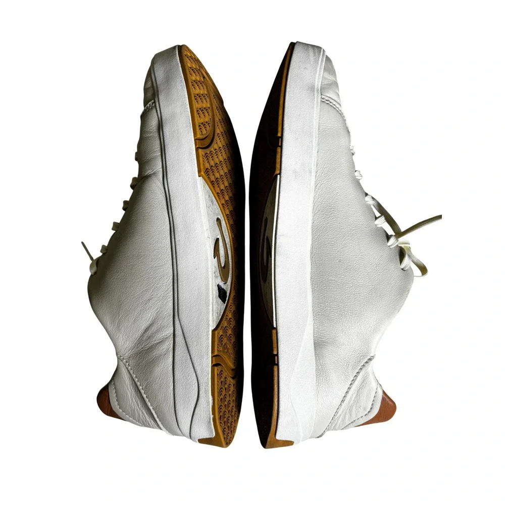 OluKai Lae'ahi Li 'Ili Mens Leather Sneakers Bone Tan 10397-2828
